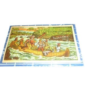 Antique Tippecanoe Bitters Trade Card Native American Canoe H.H. Warner Medicine